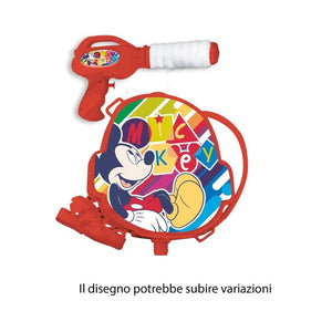 Trade Shop - Pistola Ad Acqua Con Zainetto Grafica Mickey Topolino 1200ml Gioco Bambini Estate 215433 -