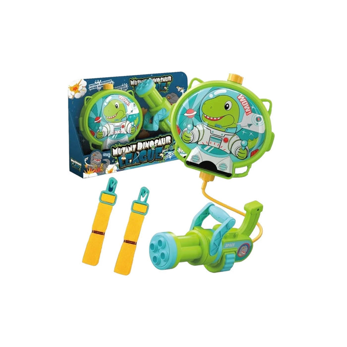 Trade Shop - Pistola Ad Acqua Con Zaino Dinosauro Gioco Per Bambini Spiaggia Estate 1300ml 618549 -