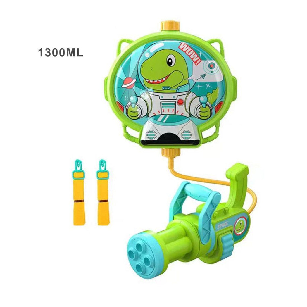 Trade Shop - Pistola Ad Acqua Con Zaino Dinosauro Gioco Per Bambini Spiaggia Estate 1300ml 618549 -