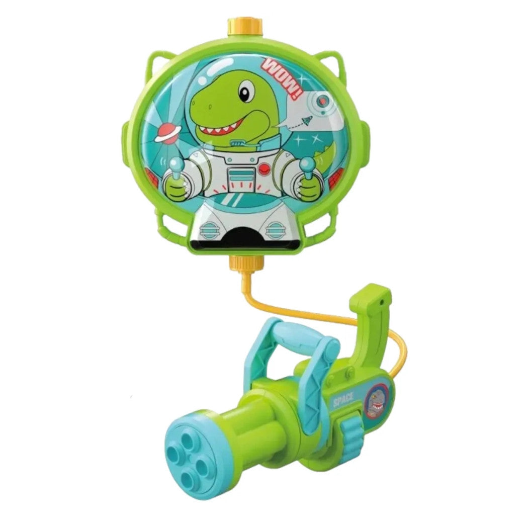 Trade Shop - Pistola Ad Acqua Con Zaino Dinosauro Gioco Per Bambini Spiaggia Estate 1300ml 618549 -