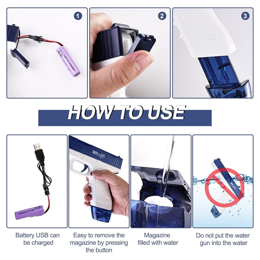 Trade Shop - Pistola Ad Acqua Elettrica Giocattolo Per Bambini Potente Per Feste Spiaggia Estiva -