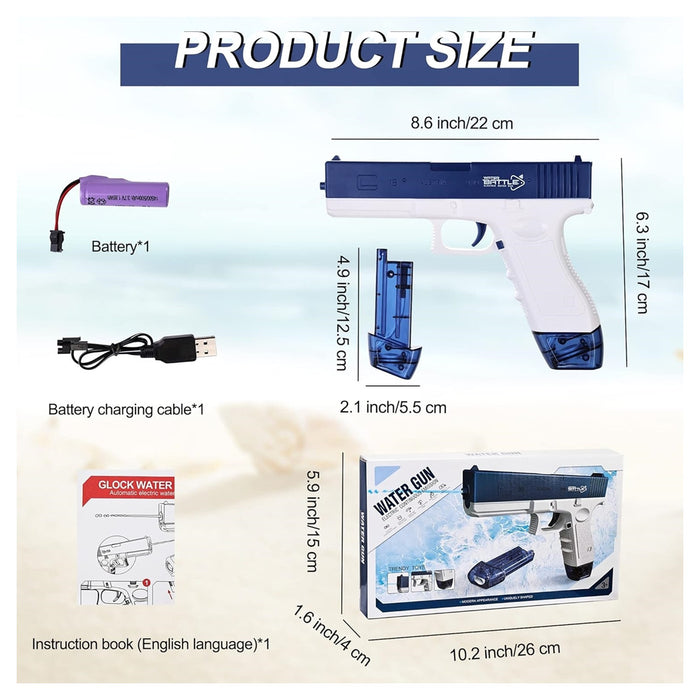 Trade Shop - Pistola Ad Acqua Elettrica Giocattolo Per Bambini Potente Per Feste Spiaggia Estiva -