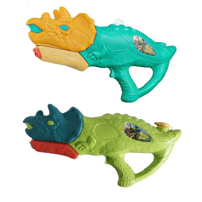 Trade Shop - Pistola Ad Acqua Per Bambini A Forma Di Dinosauro Triceratopo 28.5cm Gioco Estivo 618571 -