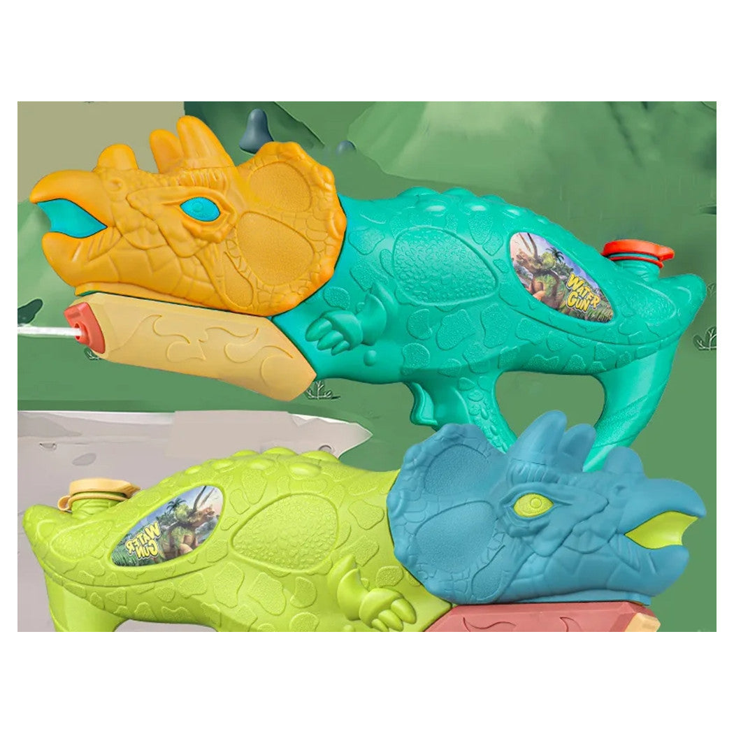 Trade Shop - Pistola Ad Acqua Per Bambini A Forma Di Dinosauro Triceratopo 28.5cm Gioco Estivo 618571 -