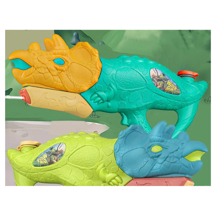 Trade Shop - Pistola Ad Acqua Per Bambini A Forma Di Dinosauro Triceratopo 28.5cm Gioco Estivo 618571 -