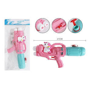 Trade Shop - Pistola Ad Acqua Per Bambini A Forma Di Unicorno Giocattolo A Doppio Spruzzo 21cm 618559 -