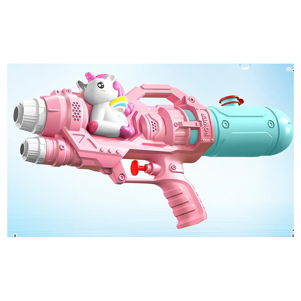 Trade Shop - Pistola Ad Acqua Per Bambini A Forma Di Unicorno Giocattolo A Doppio Spruzzo 21cm 618559 -