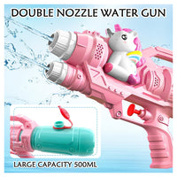 Trade Shop - Pistola Ad Acqua Per Bambini A Forma Di Unicorno Giocattolo A Doppio Spruzzo 21cm 618559 -