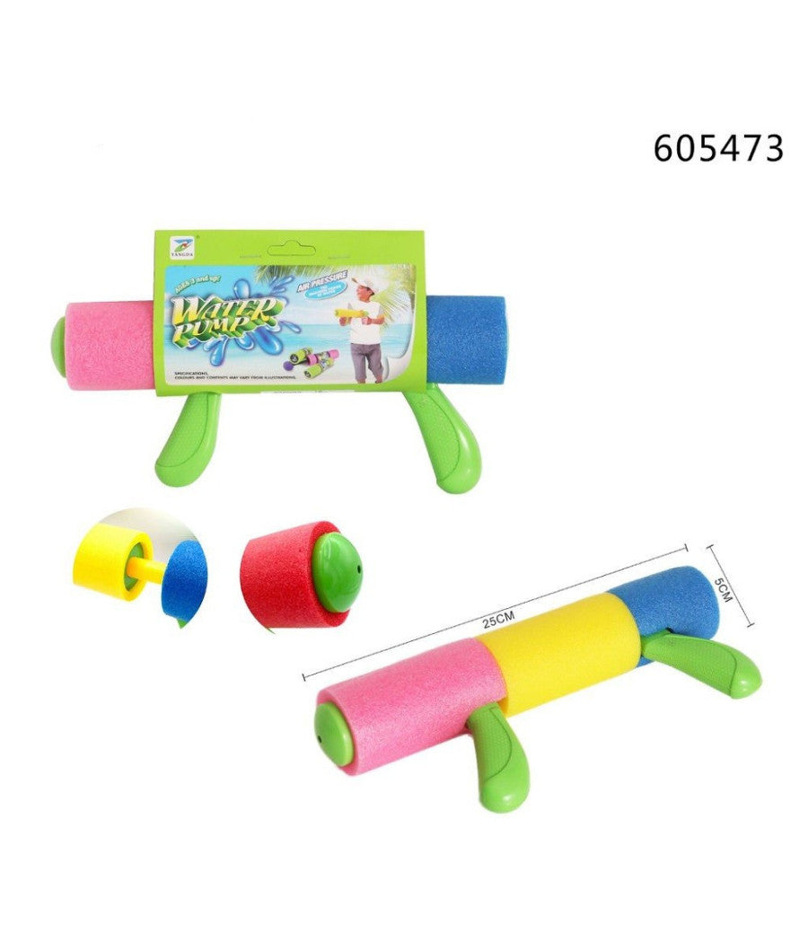 Trade Shop - Pistola Ad Acqua Tubo In Gommapiuma Colorata Manico 25x5cm Giochi Bambini 605473 -