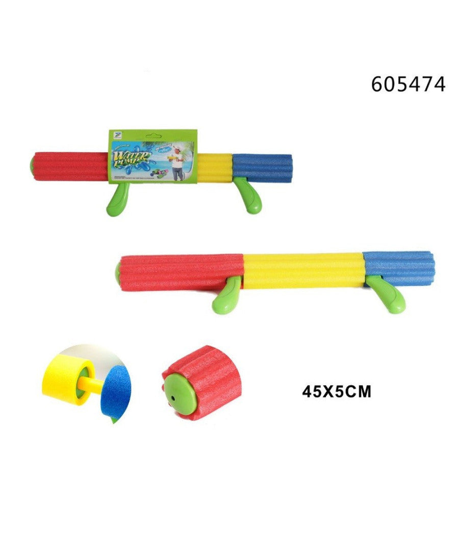 Trade Shop - Pistola Ad Acqua Tubo Manico In Gommapiuma Colorata 45x5cm Giochi Bambini 605474 -