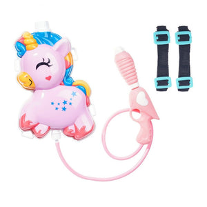 Trade Shop - Pistola Ad Acqua Zainetto A Forma Di Unicorno 27x17cm Giocattolo Estate Bambine 618546 -