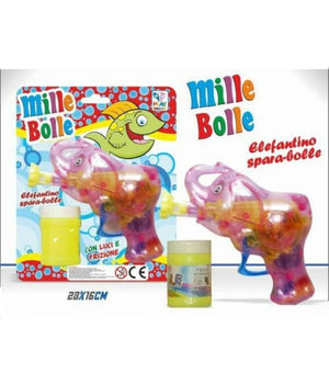 Pistola Bolle Di Sapone Elefantino Giocattolo Gioco Bambini Sparabolle + Flacone         
