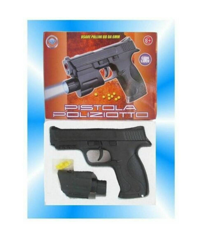 Pistola Da Poliziotto Con Luce Gioco Arma Giocattolo Per Bambini Spara Pallini         