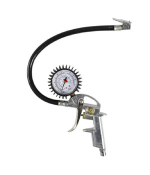 Pistola Di Gonfiaggio Con Manometro Per Compressori Per Auto Moto Bici         