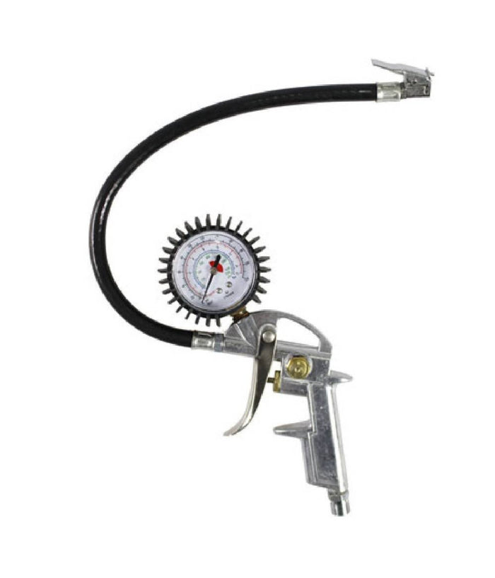 Pistola Di Gonfiaggio Con Manometro Per Compressori Per Auto Moto Bici         