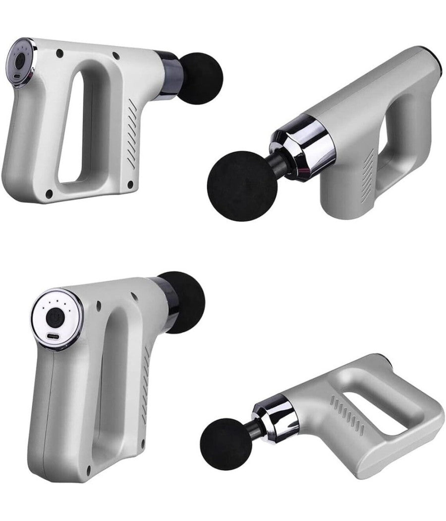 Pistola Massaggiante Professionale 4 Testine 5 Velocità  Fascial Gun Ricaricabile         