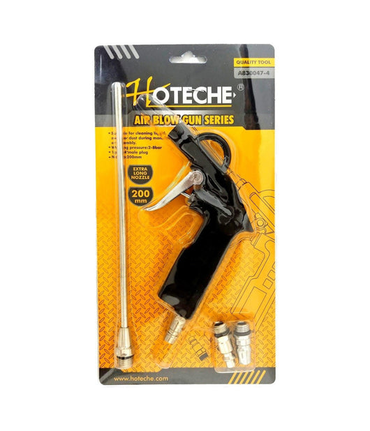 Pistola Per Compressore Soffiaggio Aria Con Accessori Beccuccio Lungo 200mm         