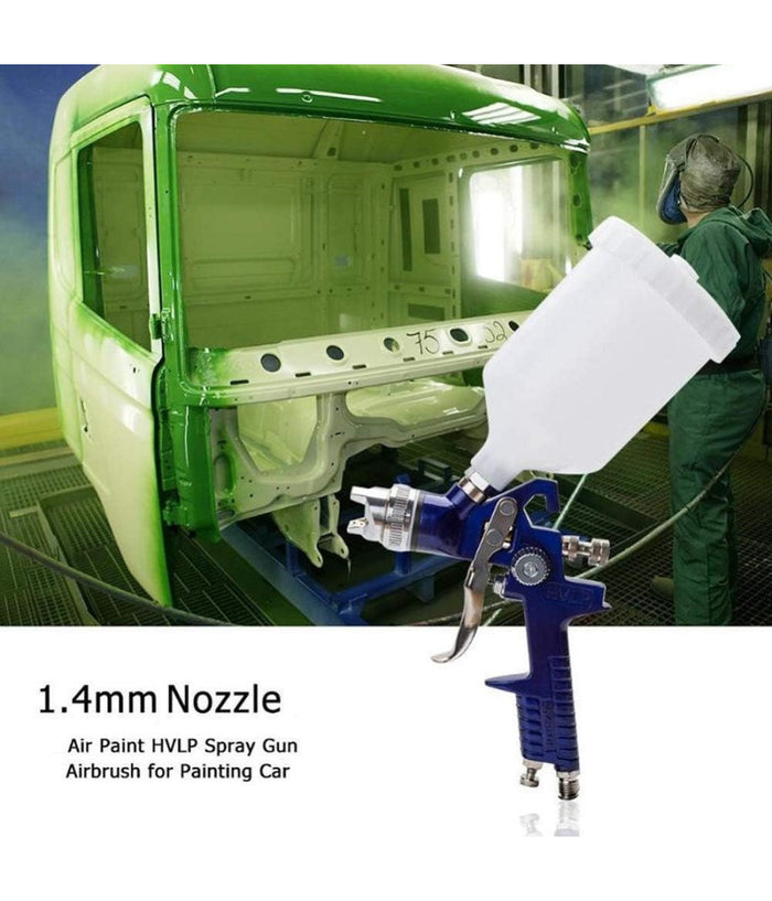 Pistola Per Verniciare A Spruzzo Hvlp Aerografo Con Ugello Da 1,4mm Coppa 600cc         