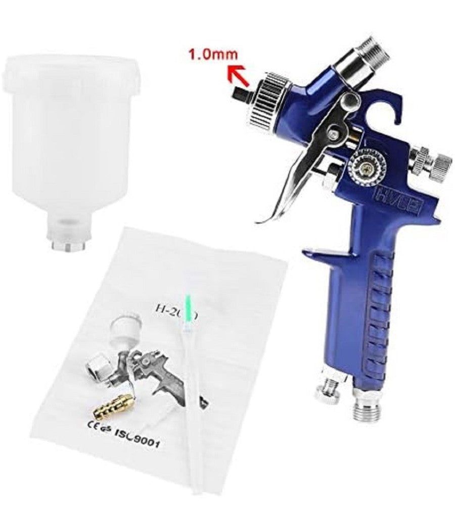 Pistola Per Verniciare A Spruzzo Professionale Aerografo 125ml Ugello Riparazione Auto         