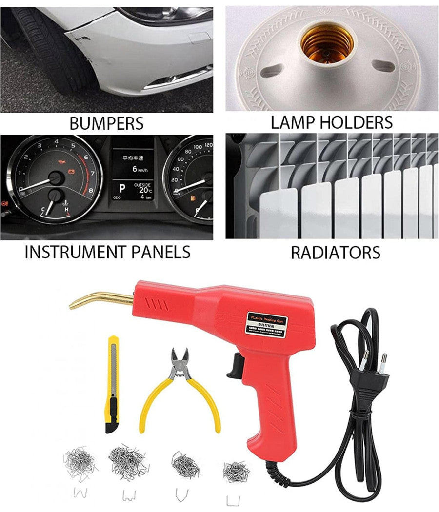 Pistola Saldatore Saldatrice Per Plastiche Auto Paraurti 50w Con Kit Riparazione         