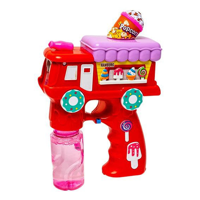 Trade Shop - Pistola Spara Bolle A Forma Di Camion Dei Dolci Con 2 Flaconi Di Ricarica Da 70ml 6760270 -