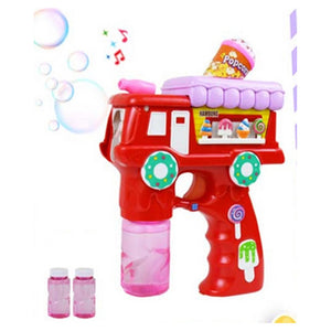 Trade Shop - Pistola Spara Bolle A Forma Di Camion Dei Dolci Con 2 Flaconi Di Ricarica Da 70ml 6760270 -