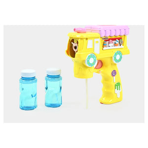 Trade Shop - Pistola Spara Bolle A Forma Di Camion Dei Dolci Con 2 Flaconi Di Ricarica Da 70ml 6760270 -