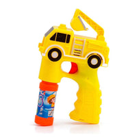 Trade Shop - Pistola Spara Bolle A Forma Di Camion Giallo Con 2 Flaconi Di Ricarica Da 50 Ml 6760247 -