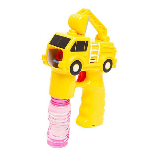 Trade Shop - Pistola Spara Bolle A Forma Di Camion Giallo Con 2 Flaconi Di Ricarica Da 50 Ml 6760247 -