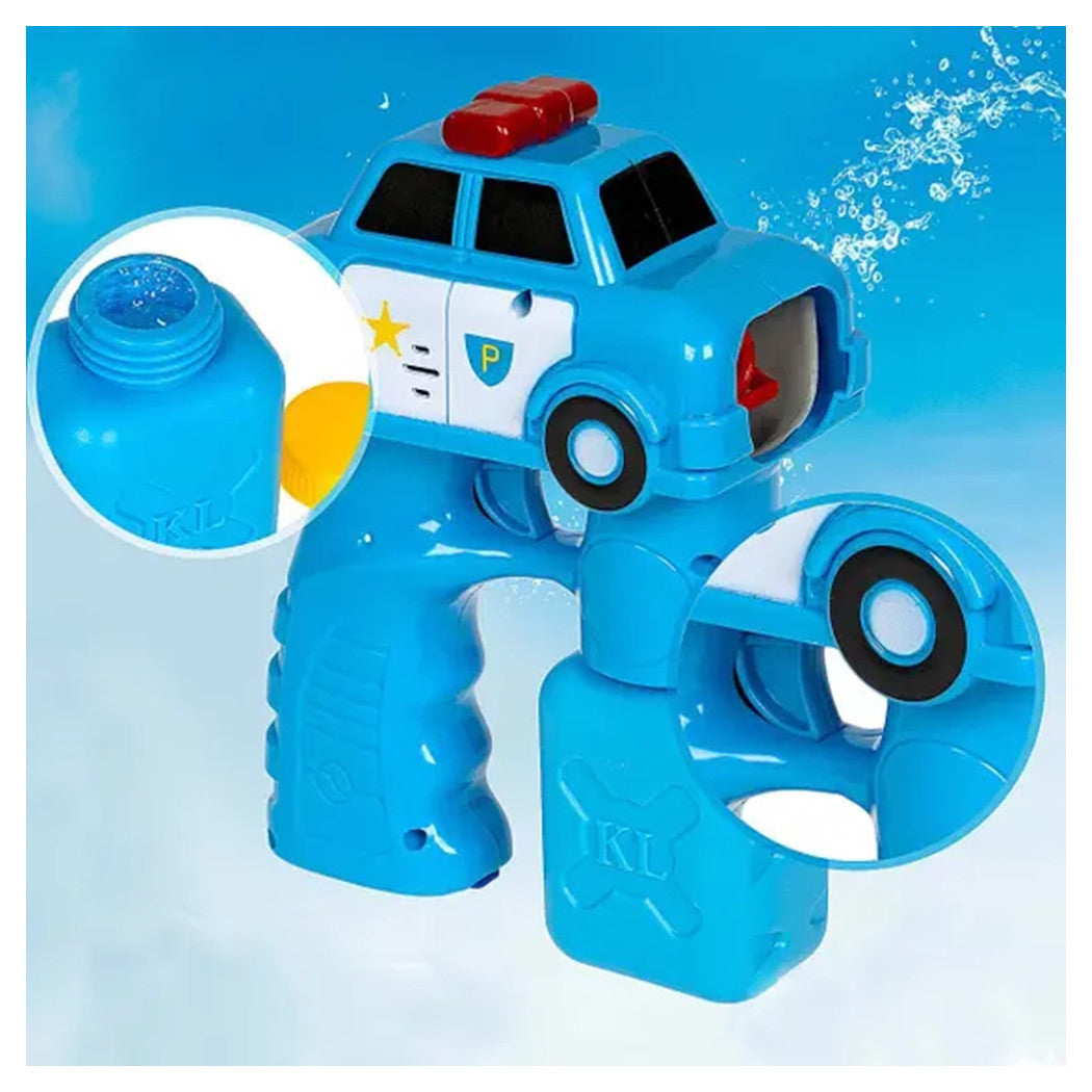 Trade Shop - Pistola Spara Bolle Di Sapone A Forma Di Auto Della Polizia Da 100ml Gioco Bambini 6760249 -