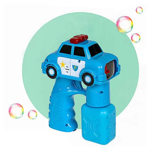 Trade Shop - Pistola Spara Bolle Di Sapone A Forma Di Auto Della Polizia Da 100ml Gioco Bambini 6760249 -