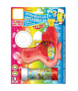 Pistola Spara Bolle Di Sapone Con Luci E Flacone 60 Ml Made In Italy Giocattoli         