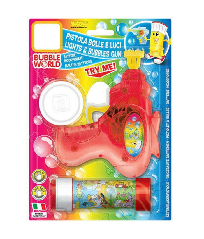 Pistola Spara Bolle Di Sapone Con Luci E Flacone 60 Ml Made In Italy Giocattoli         