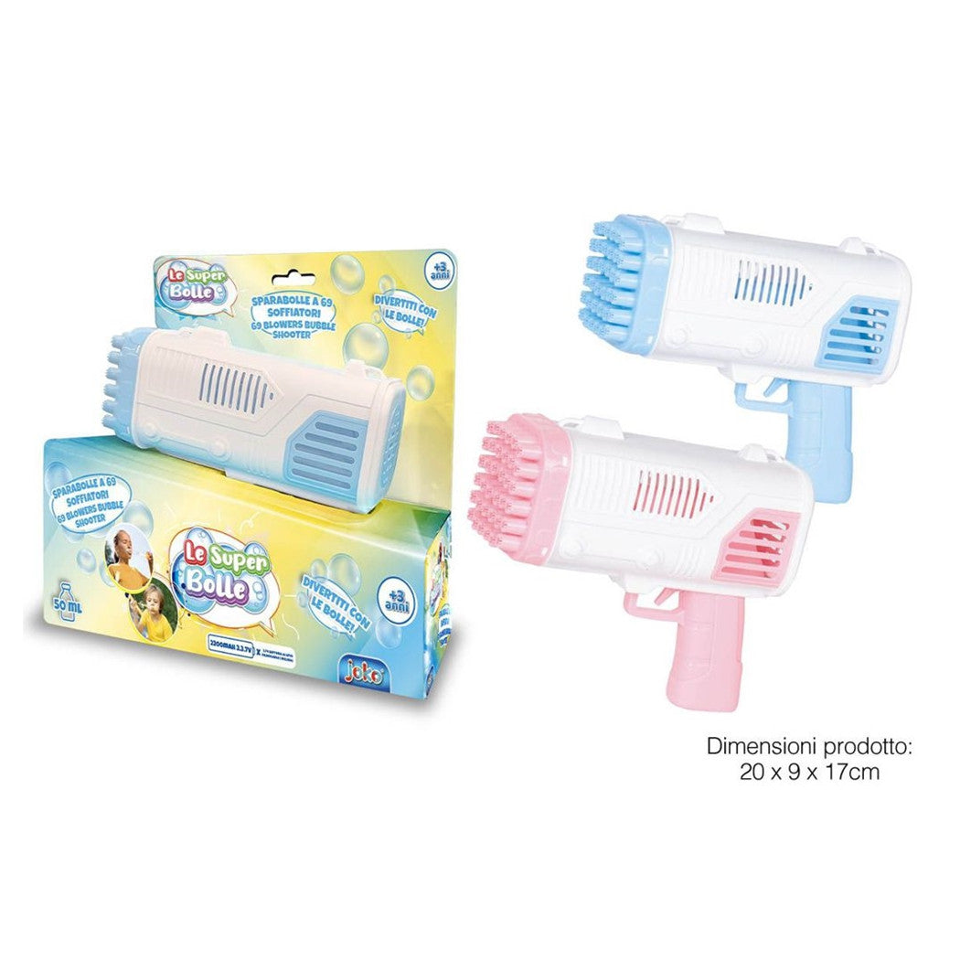 Trade Shop - Pistola Sparabolle Di Sapone A 36 Fori Da 50ml A Pile Gioco Per Bambini 2 Colori 807632 -