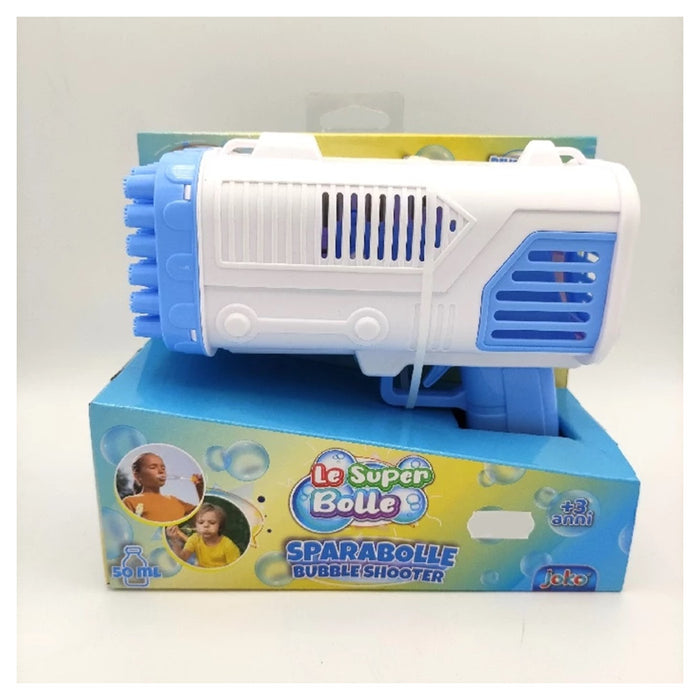 Trade Shop - Pistola Sparabolle Di Sapone A 36 Fori Da 50ml A Pile Gioco Per Bambini 2 Colori 807632 -