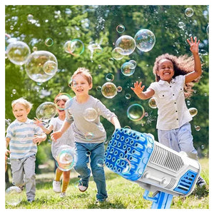 Trade Shop - Pistola Sparabolle Di Sapone A 36 Fori Da 50ml A Pile Gioco Per Bambini 2 Colori 807632 -