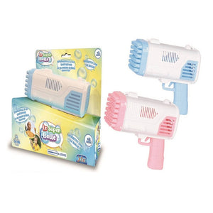 Trade Shop - Pistola Sparabolle Di Sapone A 36 Fori Da 50ml A Pile Gioco Per Bambini 2 Colori 807632 -