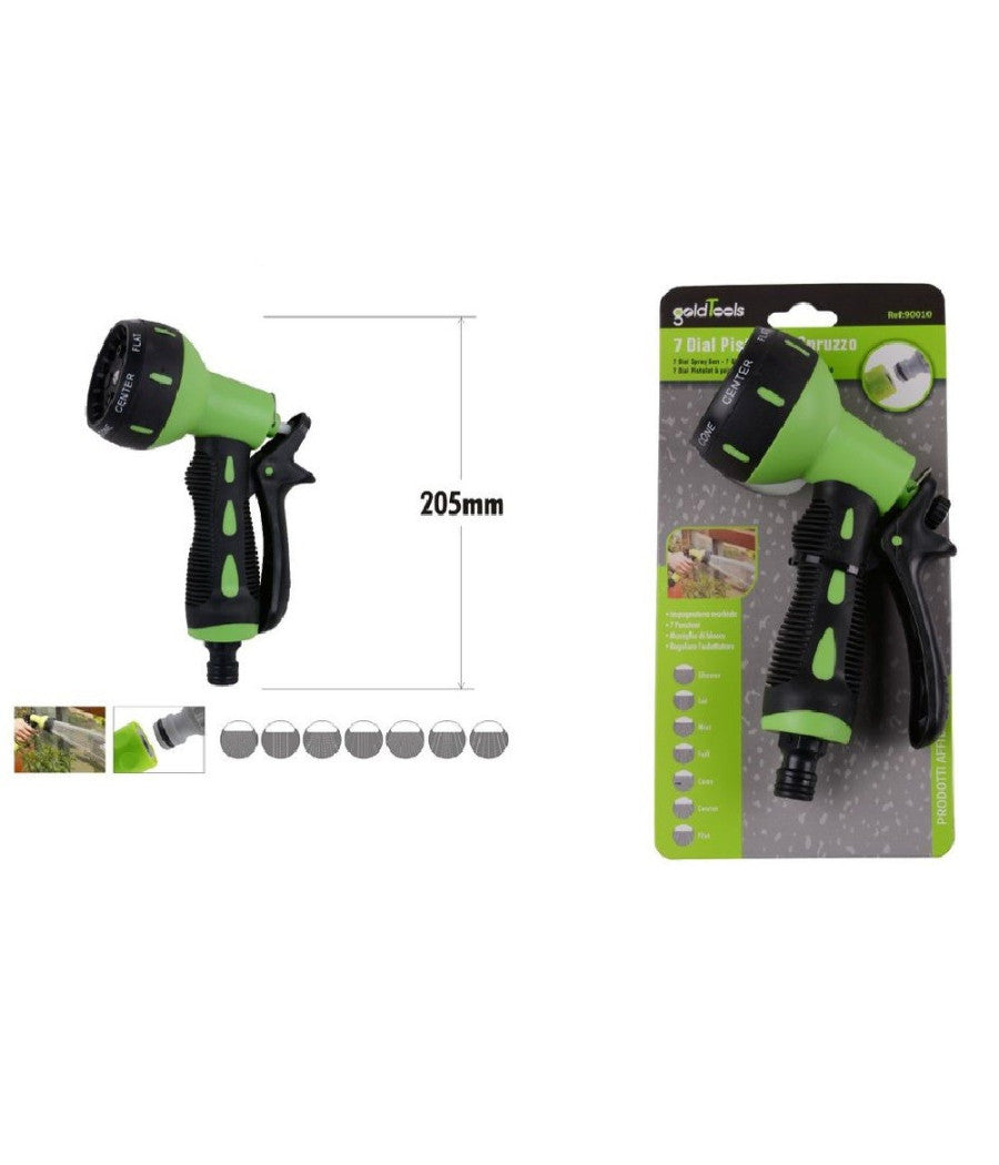 Pistola Spruzzo A 7 Getti Irrigazione Tubo Pompa Acqua Giardino Regolabile 90010         