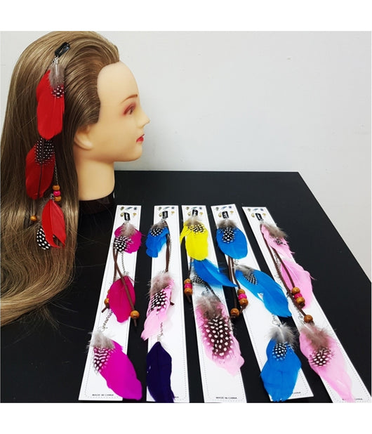 Piuma Fascia Clip Extension Lunga 30cm Per Capelli Ferma Coda Codino Accessori         