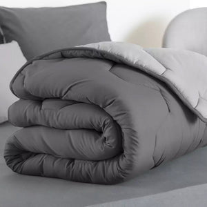 IDMarket - Piumino 140x200 cm biface grigio chiaro e grigio 300 gr ABBY
