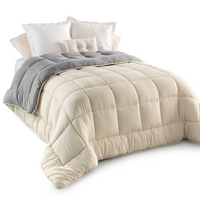 IDMarket - Piumino 200x200 CM polar biface grigio e crema 400 gr ZOE