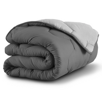 IDMarket - Piumino 220x240 cm biface grigio chiaro e grigio 300 gr ABBY