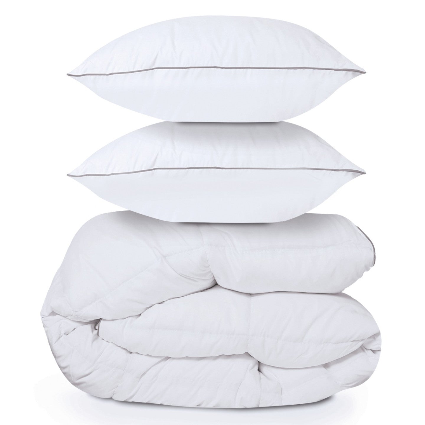 IDMarket - Piumino 220x240 CM in piuma d'oca antiacaro 500 gr + 2 cuscini