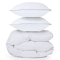 IDMarket - Piumino 220x240 CM in piuma d'oca antiacaro 500 gr + 2 cuscini