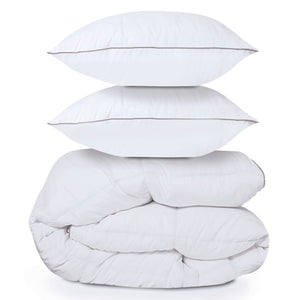 IDMarket - Piumino 220x240 CM in piuma d'oca antiacaro 500 gr + 2 cuscini