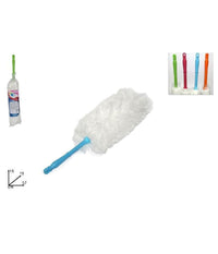 Piumino Spolverino Microfibra Cattura Polvere Pulizia Con Manico Colorato         