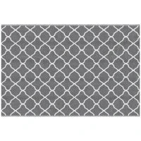 Tappeto per Esterno 182x274 cm Pieghevole e Reversibile, in Polipropilene Grigio e Bianco
