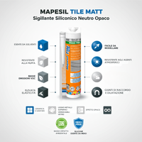 Sigillante siliconico neutro opaco per ceramica resistente alla muffa mapesil tile matt 300 ml *** colore- manhattan ...