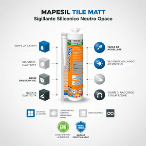Sigillante siliconico neutro opaco per ceramica resistente alla muffa mapesil tile matt 300 ml *** colore- manhattan ...