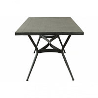 Tavolo Ceramica E Ferro Verniciato Rettangolare Minosse 160X90 Cm Grigio Scuro